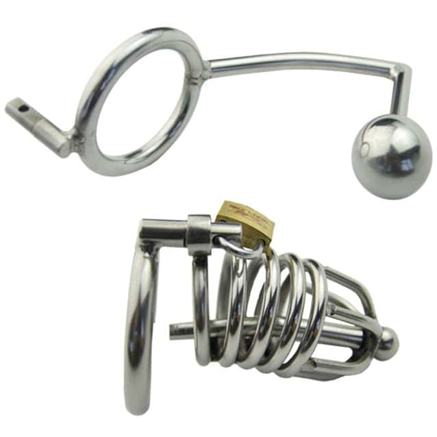 Keuschheitskäfig - Metall - Männer - Analplug